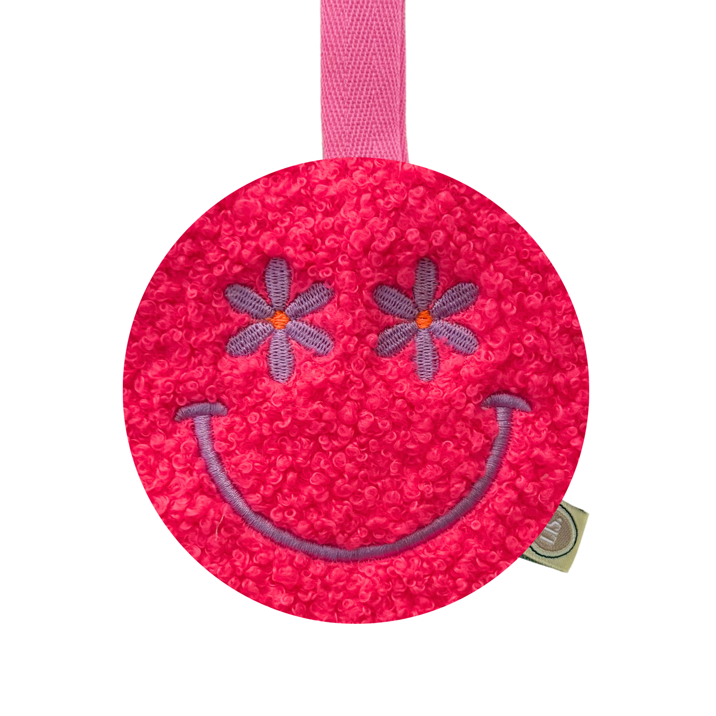 Speenkoord Smiley - Neon Pink Teddy