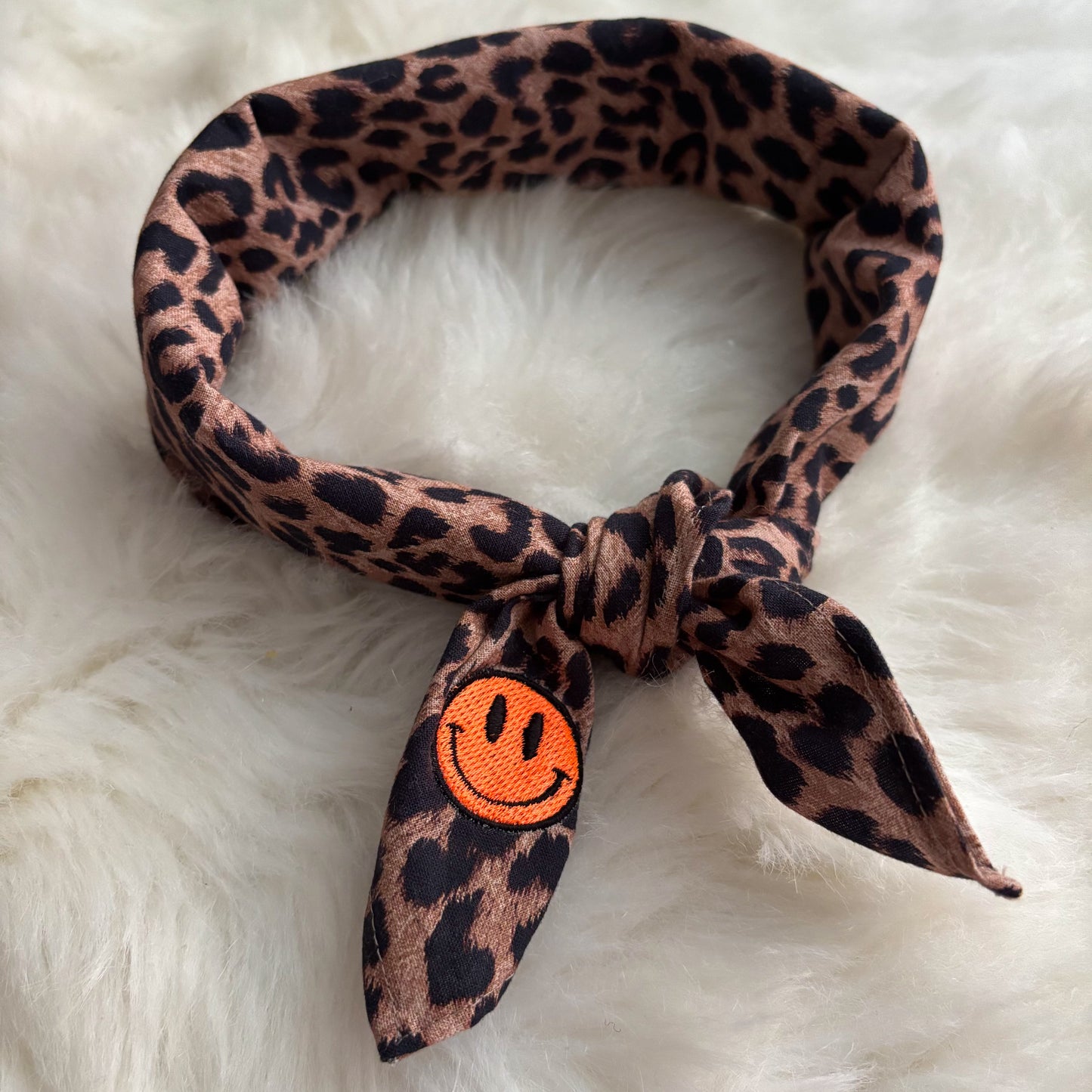 Bandana Leopard Smiley - Damen