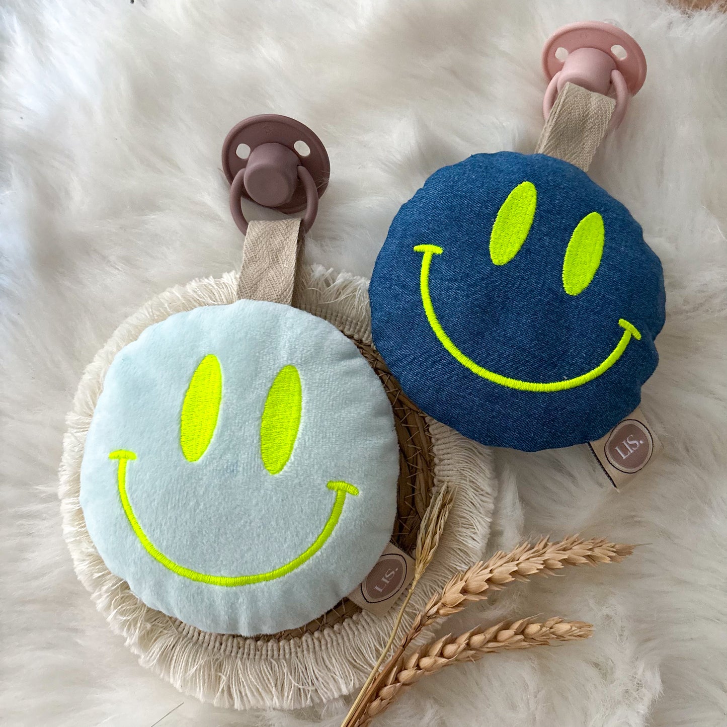 Schnullerclip Smiley - Mint II