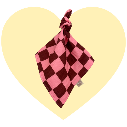 Tutdoekje Check - Pink/Bordeaux