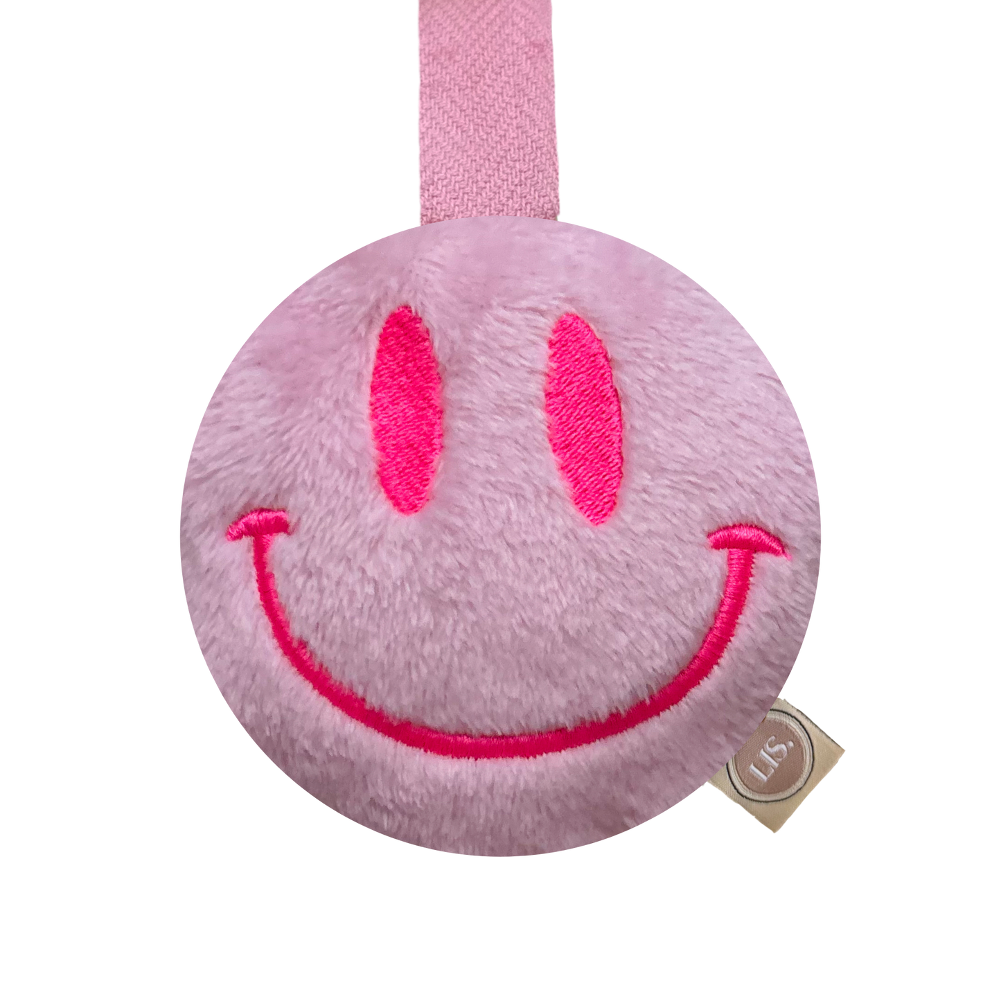Schnullerclip Smiley - Hellrosa