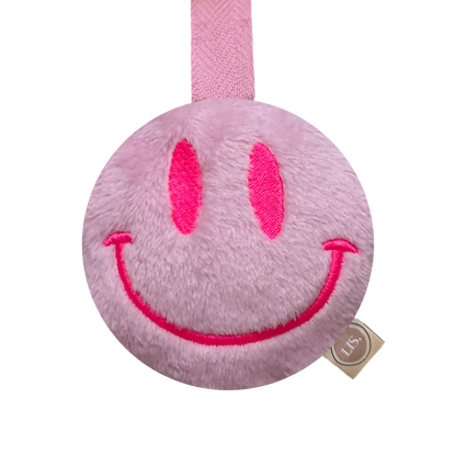 Schnullerclip Smiley - Hellrosa