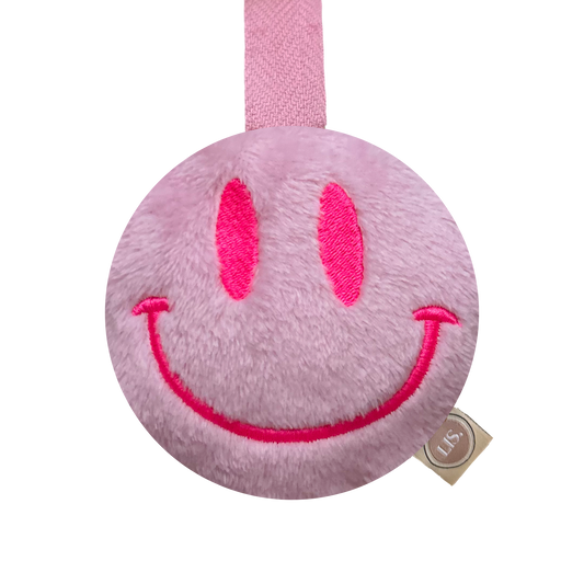 Schnullerclip Smiley - Hellrosa