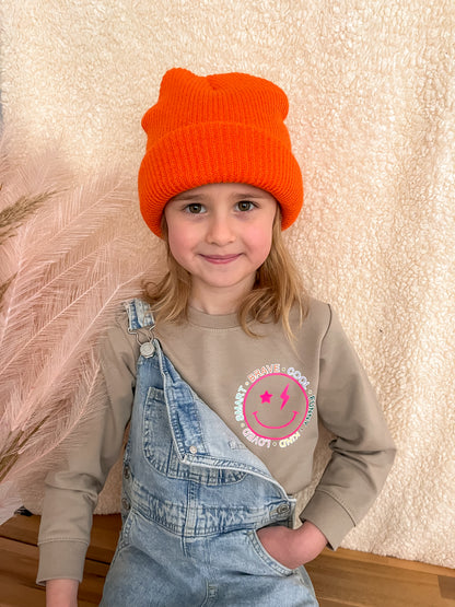 Pullover-Smiley – Neonpink