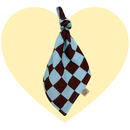 Tutdoekje Check - Light Blue/Chocolate