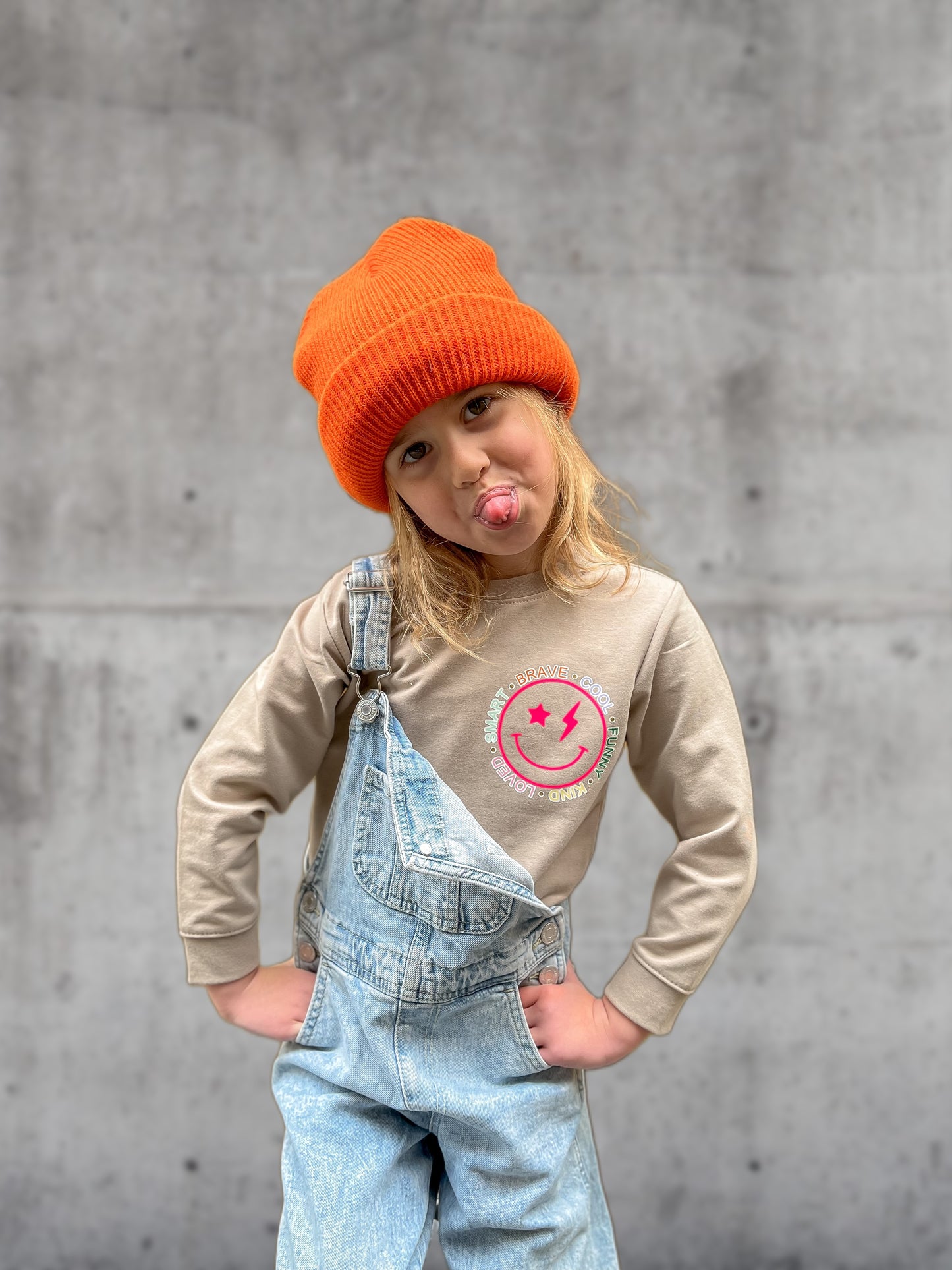 Pullover-Smiley – Neonpink