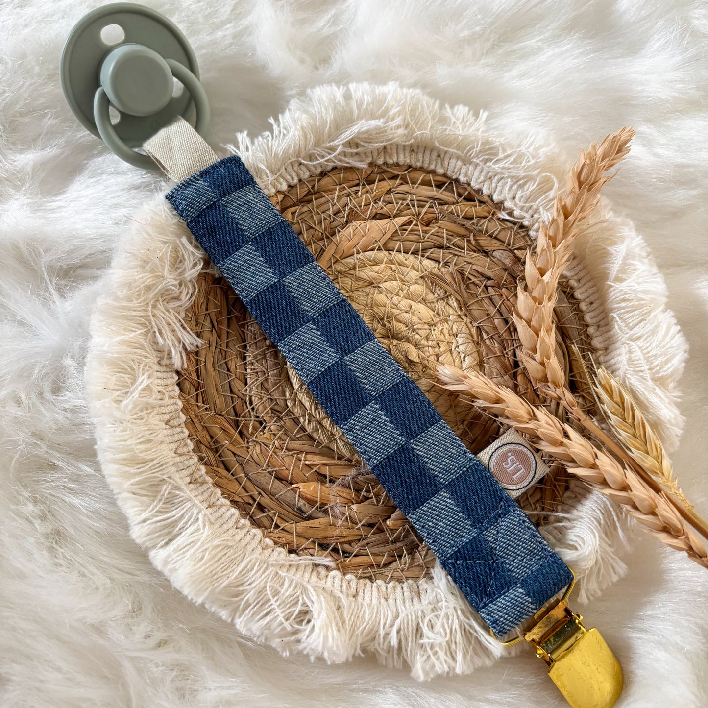 Schnullerschnur Name - Denim III
