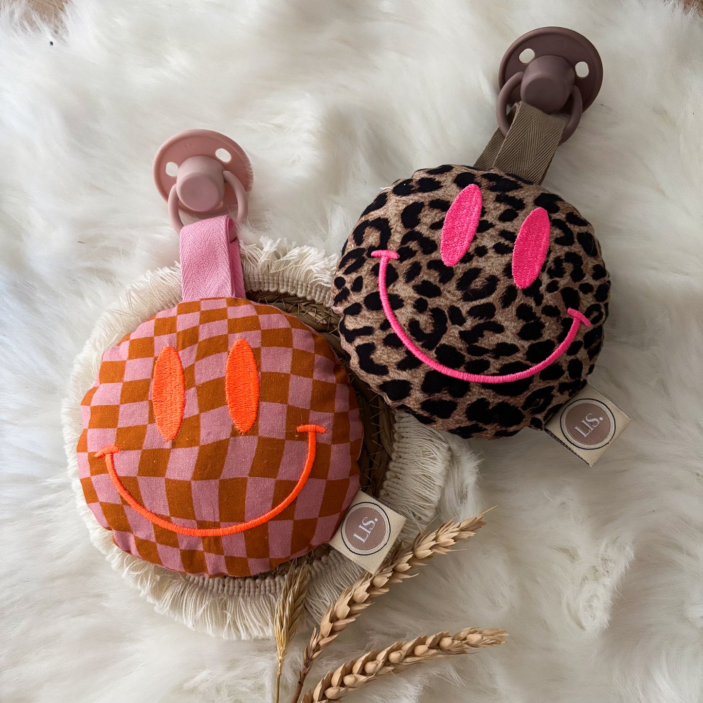 Speenkoord Smiley - Pink/Orange