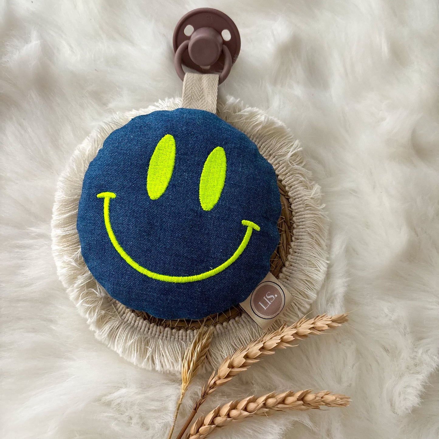 Speenkoord Smiley - Denim