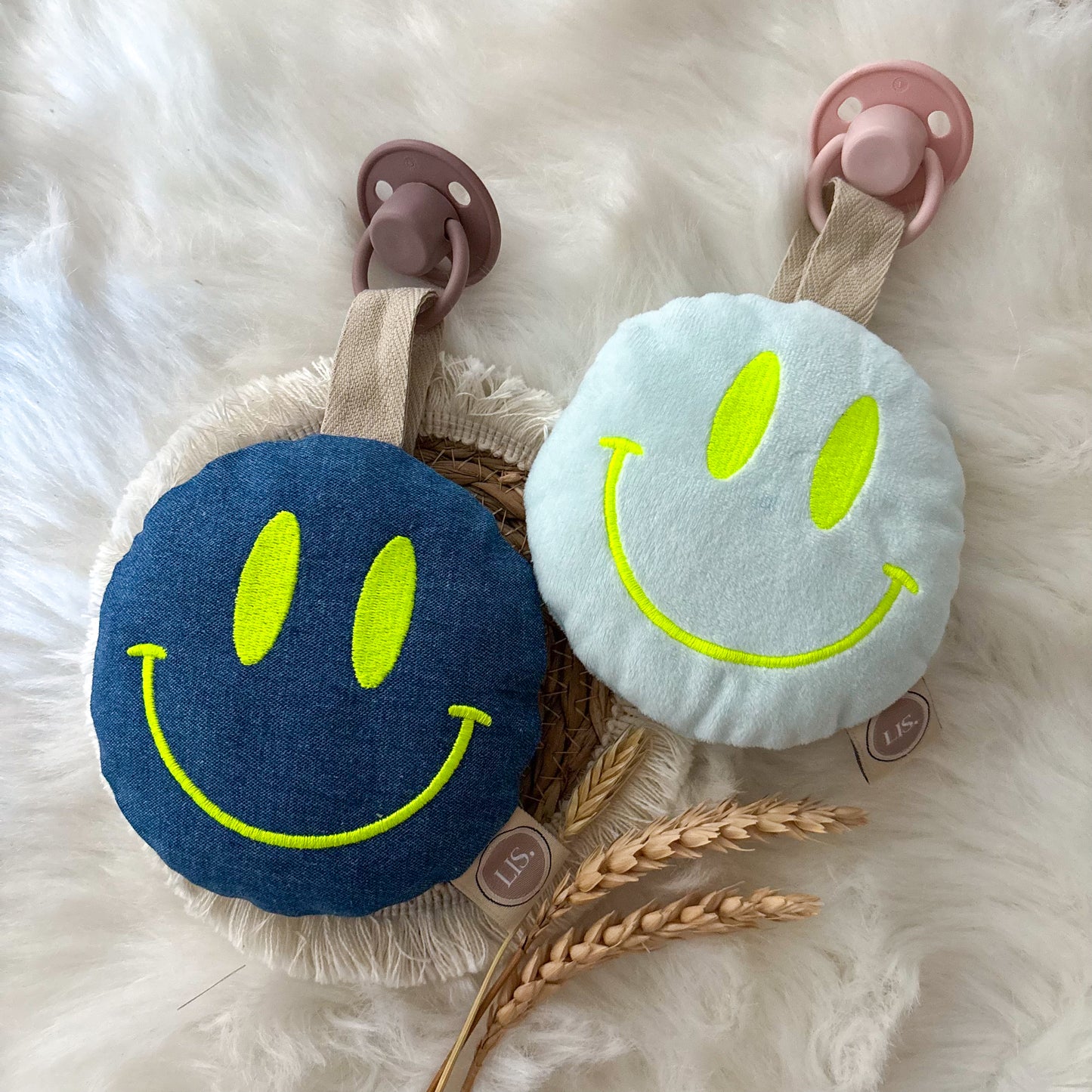 Speenkoord Smiley - Denim