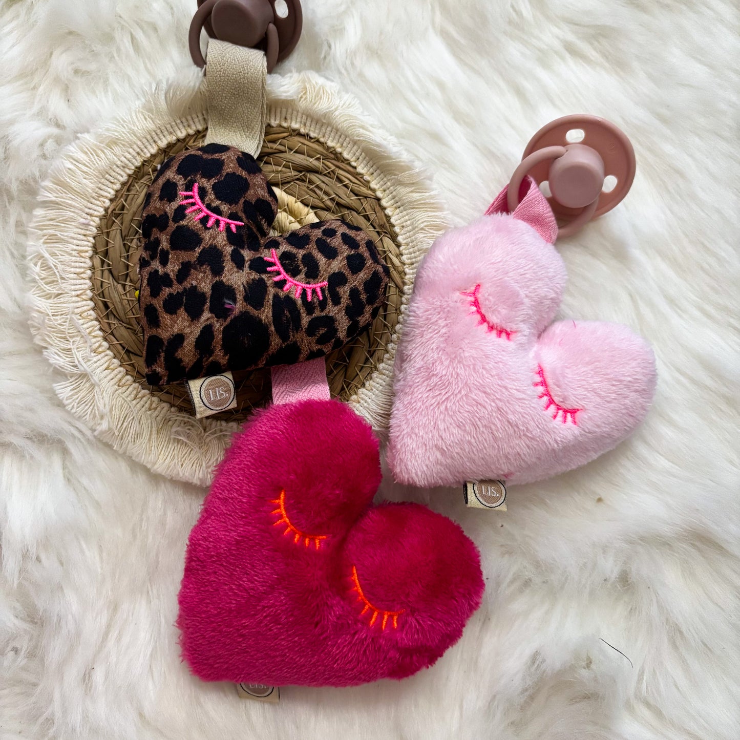 Schnullerclip Herz - Fuchsia