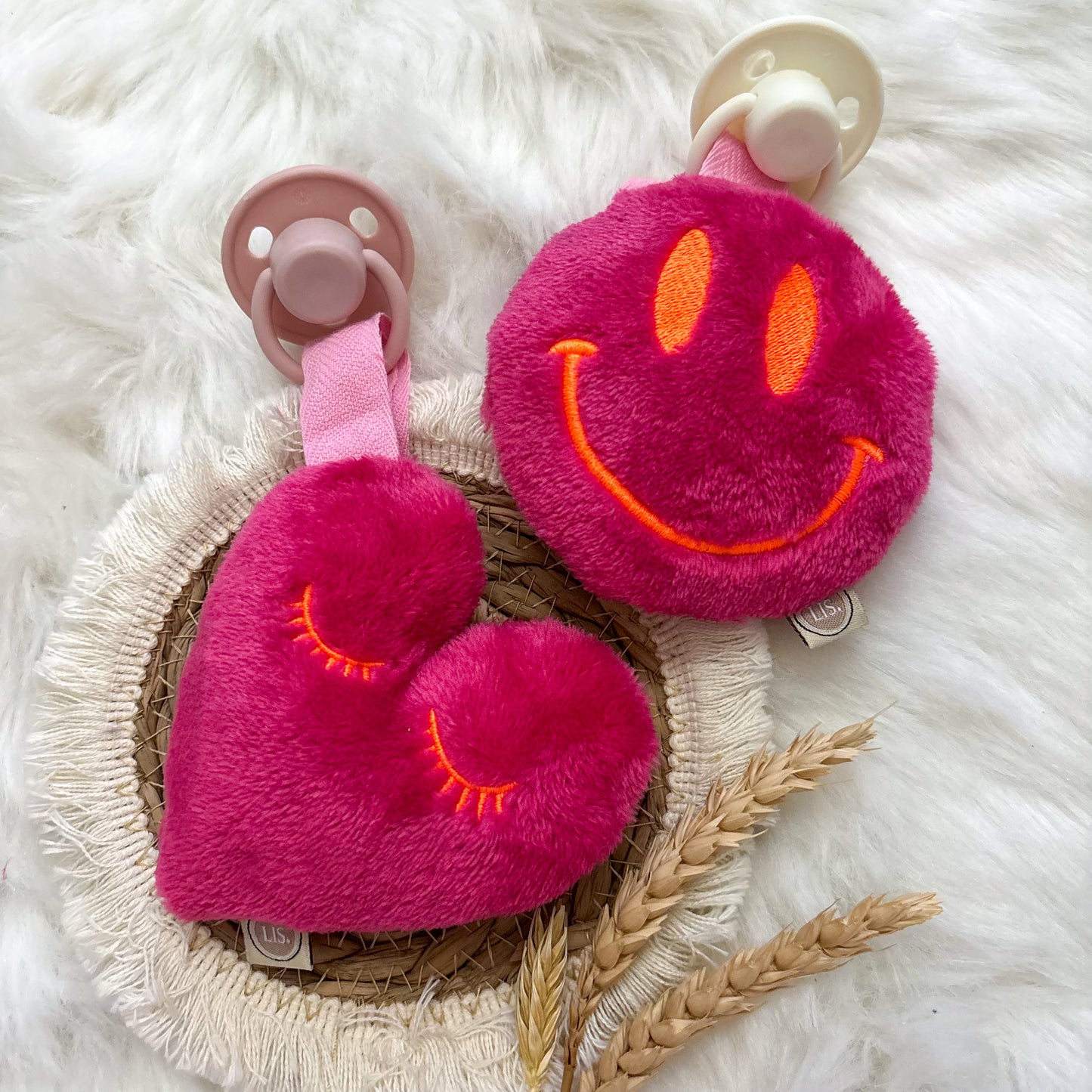 Schnullerclip Smiley - Fuchsia