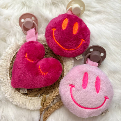 Schnullerclip Herz - Fuchsia