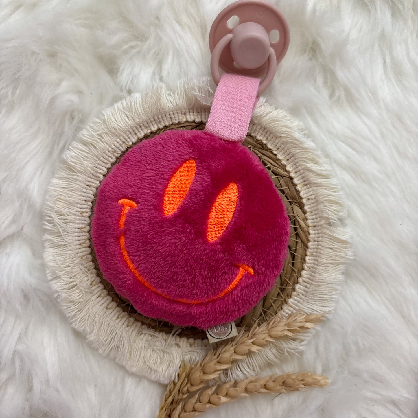 Schnullerclip Smiley - Fuchsia