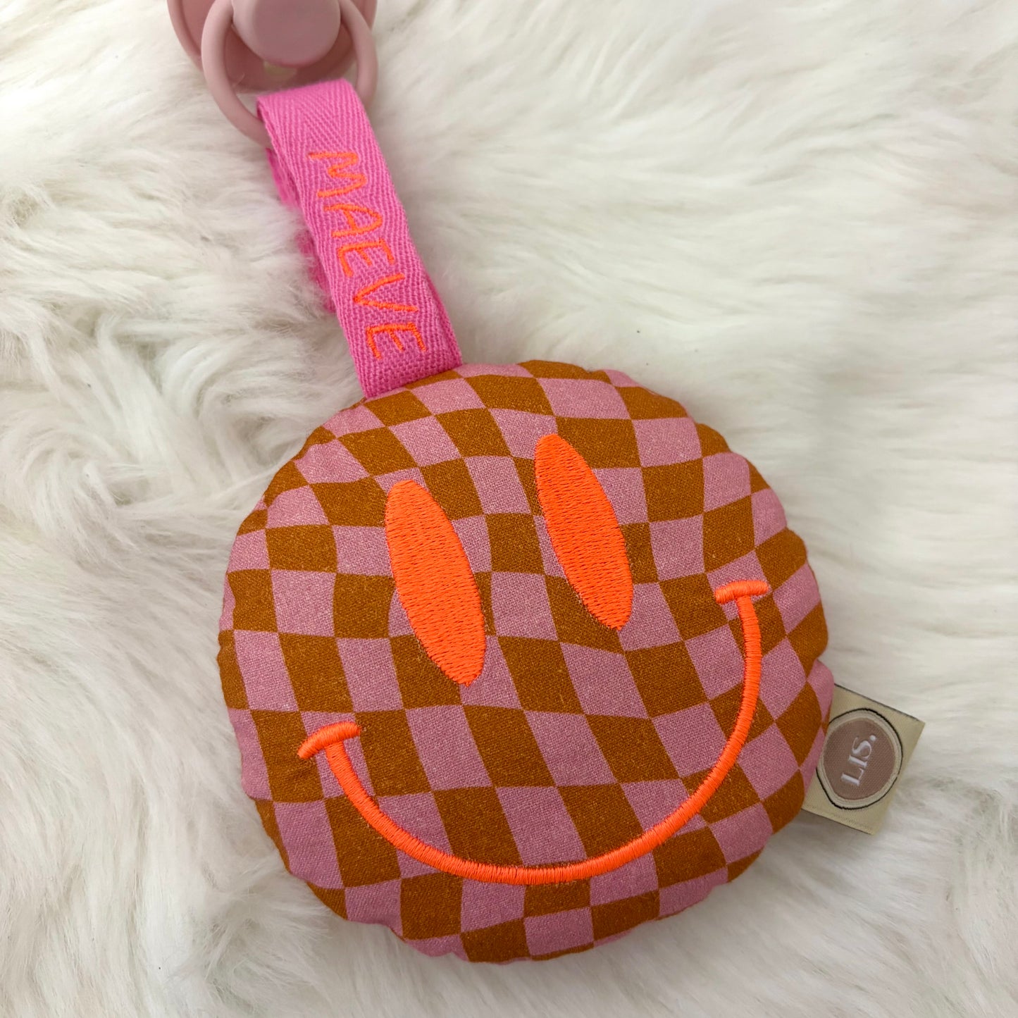 Speenkoord Smiley - Pink/Orange