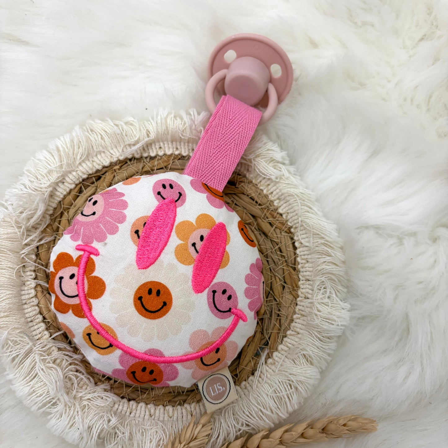 Schnullerclip Smiley - Blume
