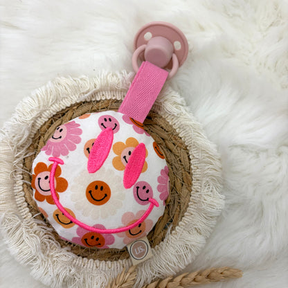 Schnullerclip Smiley - Blume