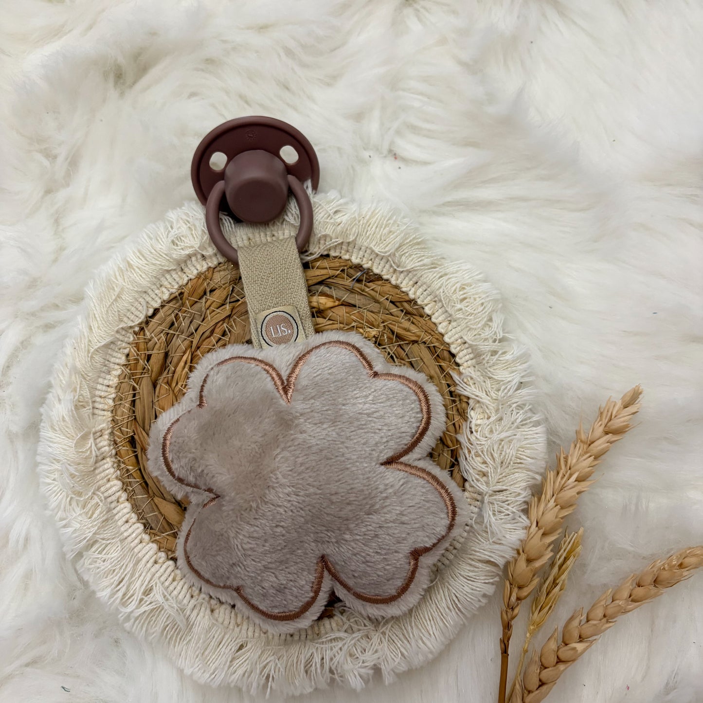 Schnullerclip Lucky One – Beige