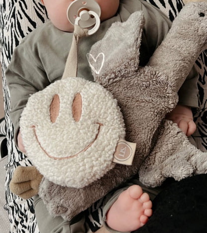 Schnullerclip Smiley - Creme