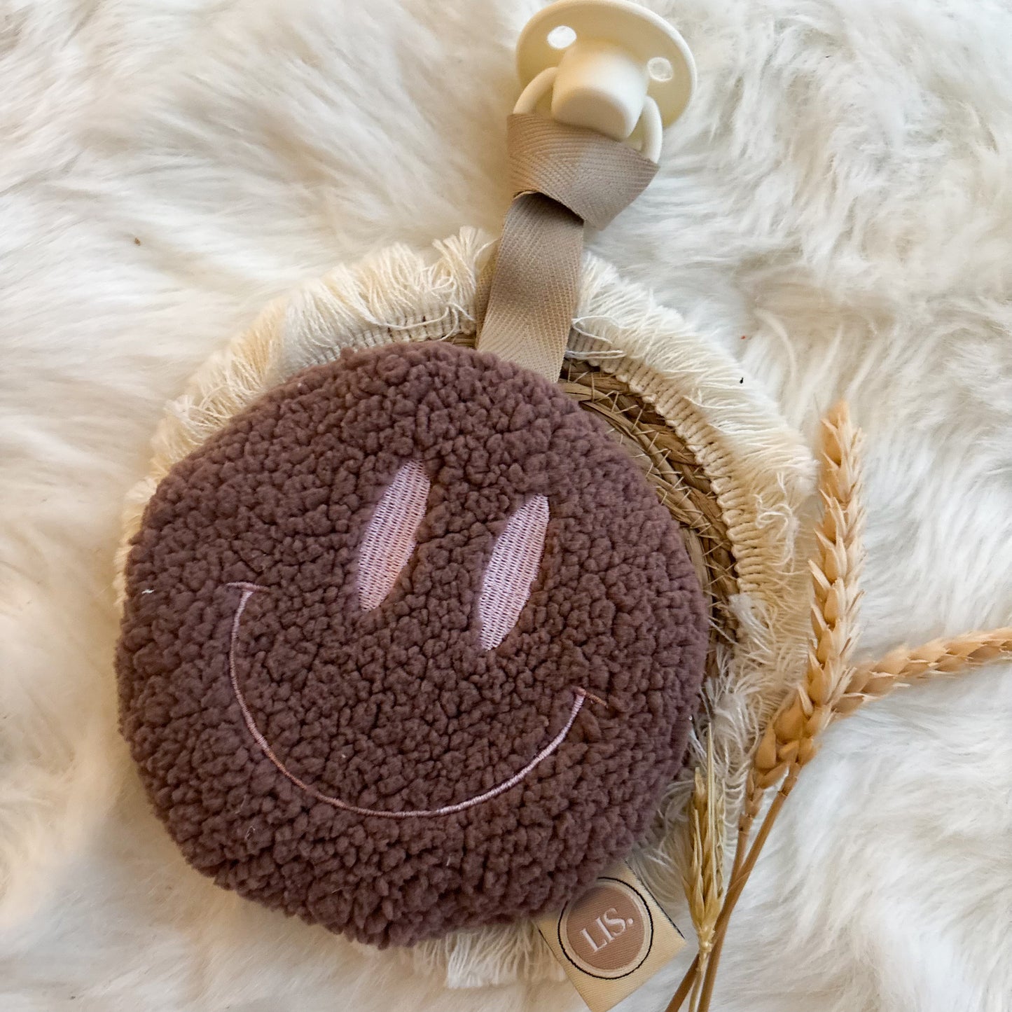 Speenkoord Smiley - Mauve Teddy