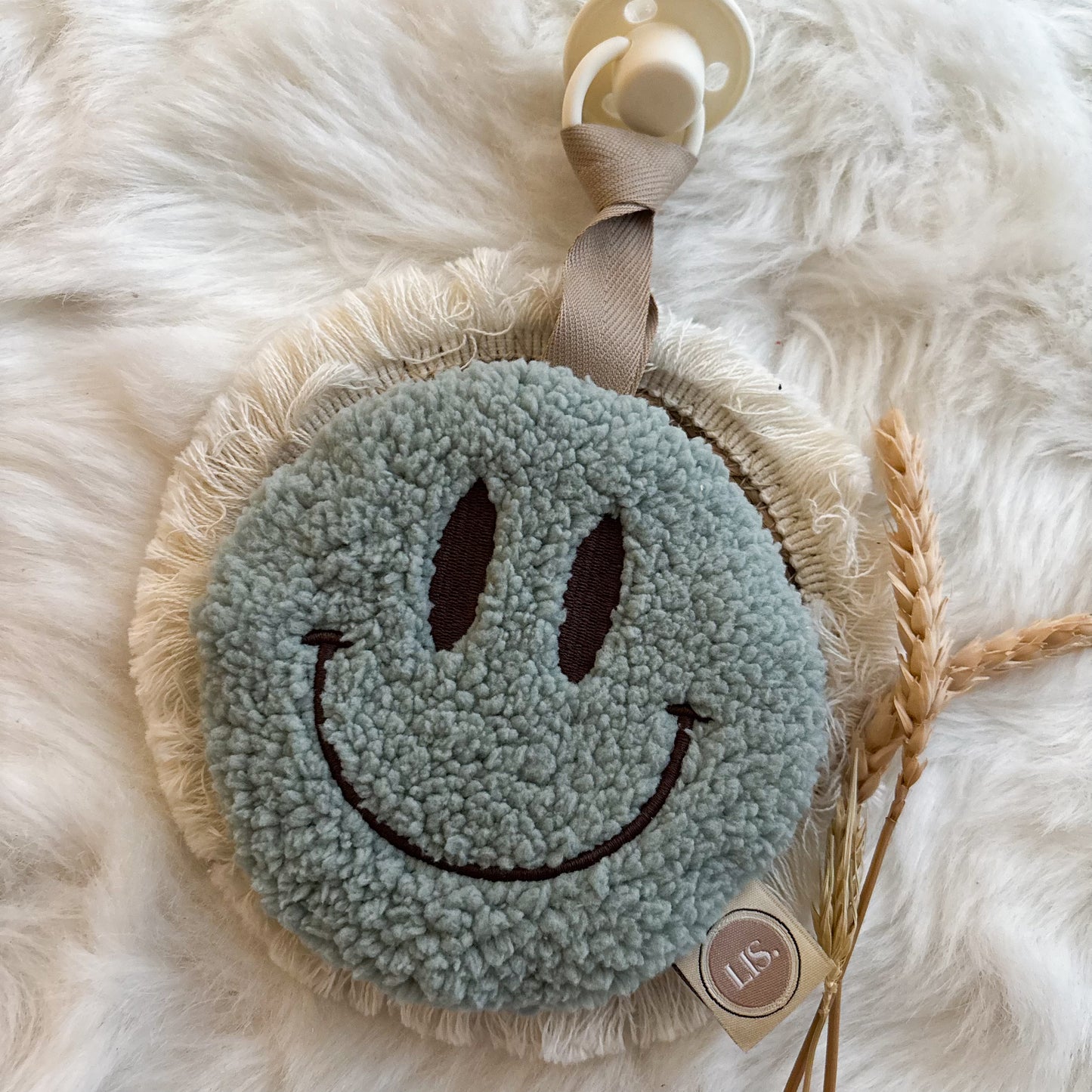 Schnullerclip Smiley - Mint I