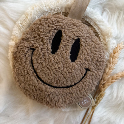 Schnullerclip Smiley - Taupe