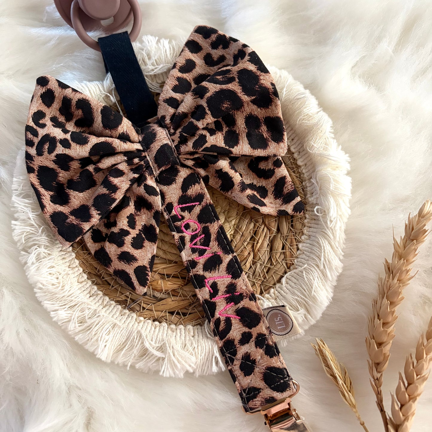 Speenkoord Strik Deluxe - Leopard