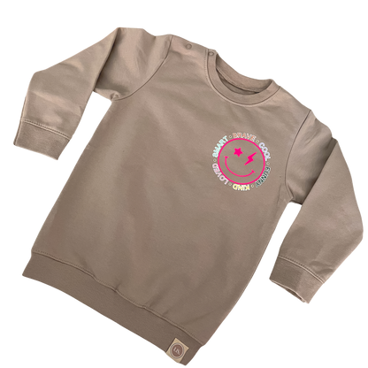 Pullover-Smiley – Neonpink