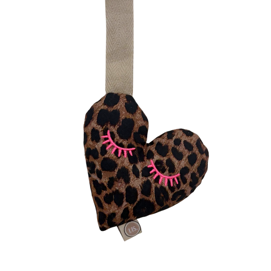 Schnullerclip Herz - Leopard
