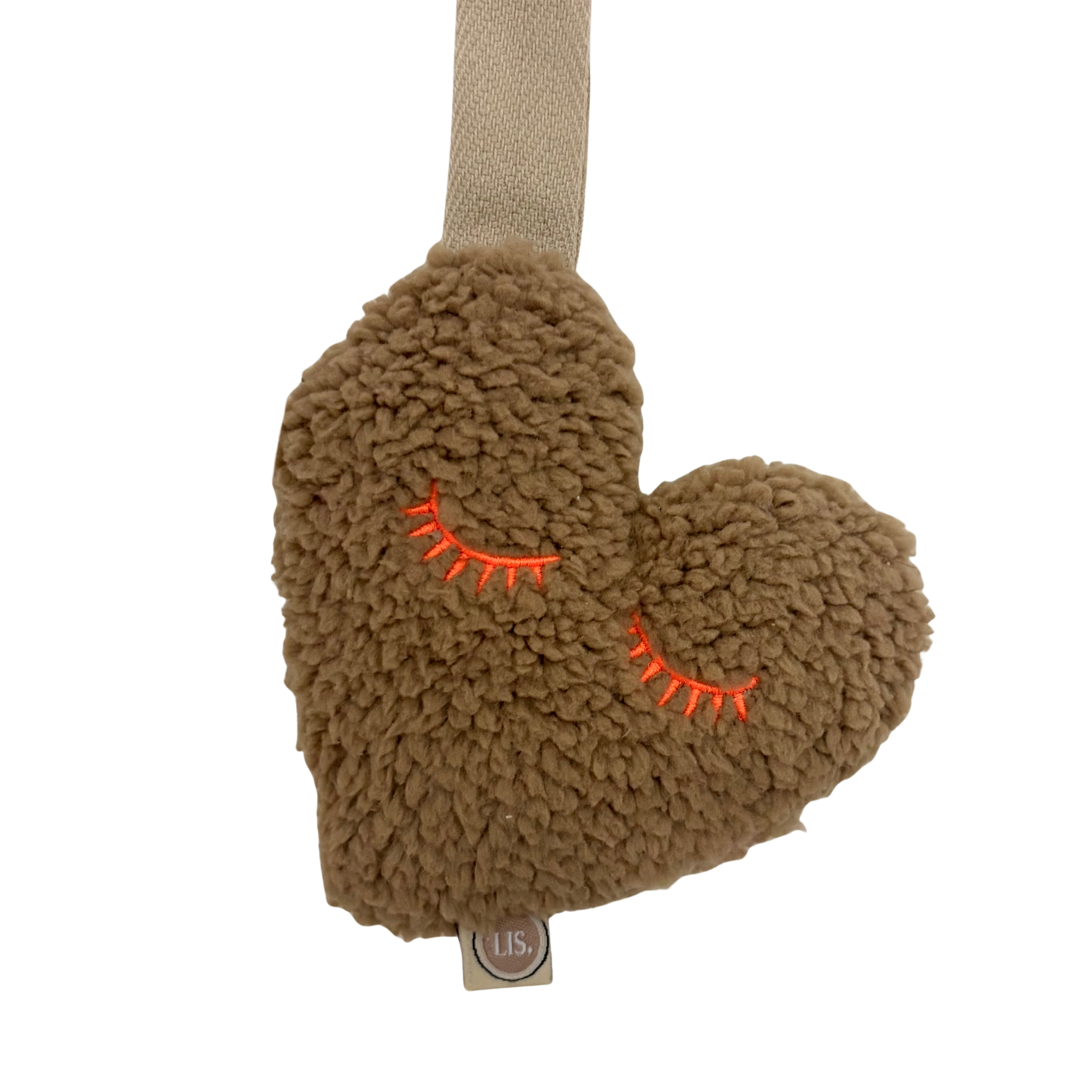 Schnullerclip Herz - Taupe