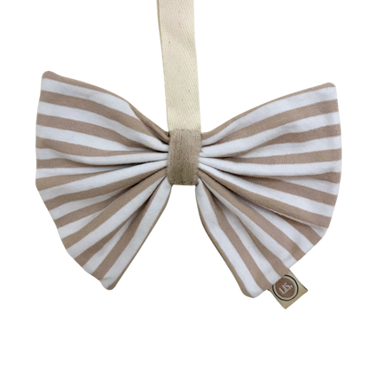 Stoffschleife für Schnuller – Beige/Weiß