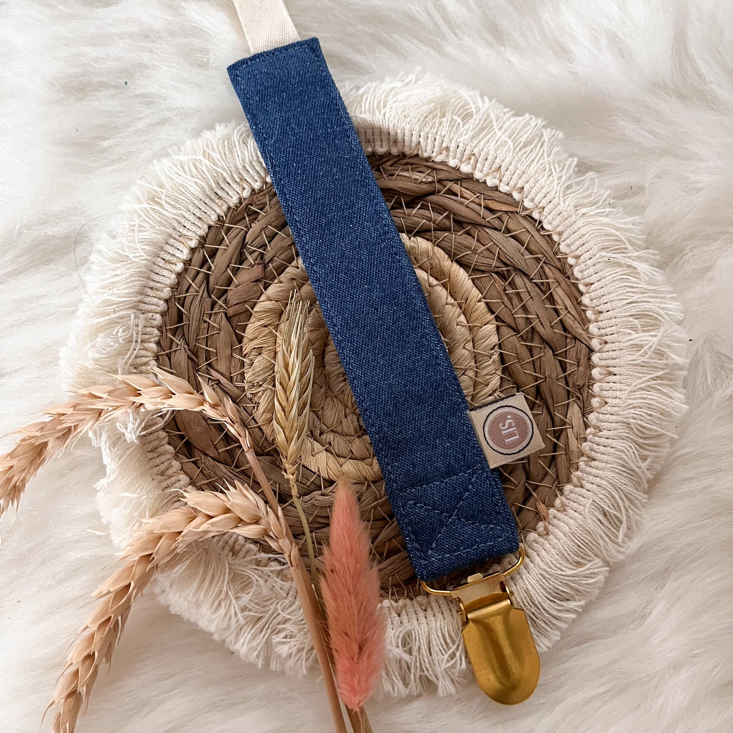 Schnullerschnur Name - Denim II